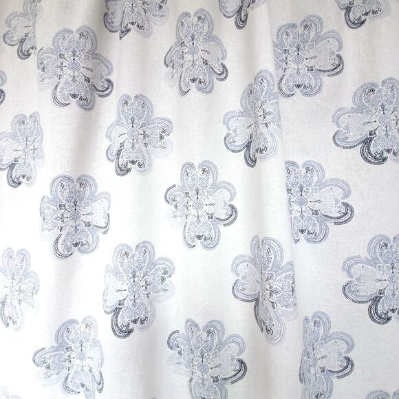 Threshold Other - Threshold 100% Cotton Shower Curtain Cream Blue Floral Medallion 71 x 74 Approx